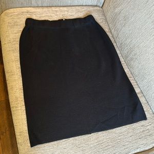 Italian Wool Black Pencil Skirt knit pull on style XXL by Andrews